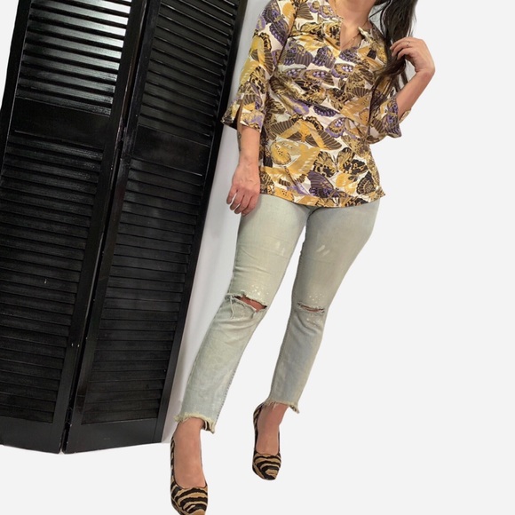 Tory Burch Tops - Tory Burch Butterfly Print Silk Tunic TPIS